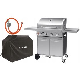   Gáz grillsütő . Gázrács 4 + 1 rozsdamentes acél + yato burkolat