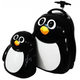   Gyermek bőrönd - Penguin bőrönd gyermekkabin + hátizsák