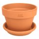  Degrea virágcserép 17 cm x 17 x 12,1 cm átmérő 17 cm kerámia natúr, terrakotta + Degrea virágcserép állvány 16,9 cm kerámia
