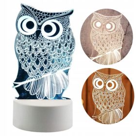   Gyermek éjszakai lámpa - 3D LED éjjeli lámpa 3 színek könnyű ajándék