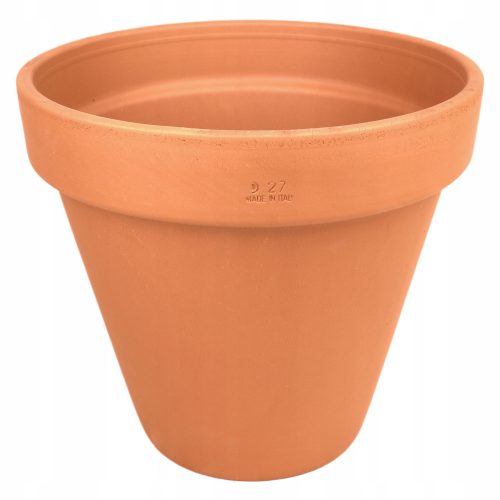  Degrea virágcserép 27 cm x 27 x 24,5 cm átmérője 27 cm natúr kerámia, terrakotta