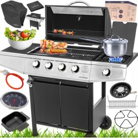  ERŐS LEHMANN OHIO 4+1 GÁZGRILL ÖNtvényvas Rács + FEDŐ
