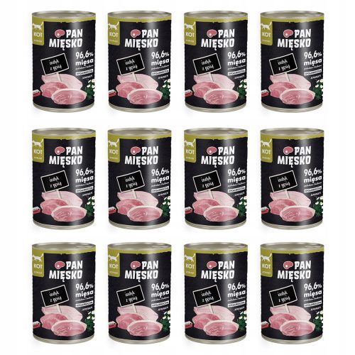 Konzerv macskáknak - Mr. Meat nedves egy macska pulyka számára, 12x400g lúddal