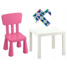   Gyermek asztal és székek - Könyvkönyv könyvespolc biały könyvszervező