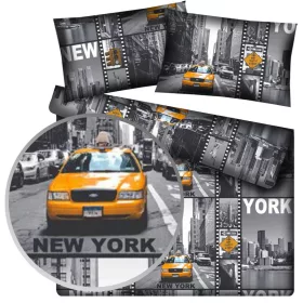   Ágynemű New York városának szürke árnyalatában 160x200