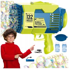   Bublifuk gyerekeknek - Pisztoly szappanbuborékokhoz 132 lyuk + folyadék