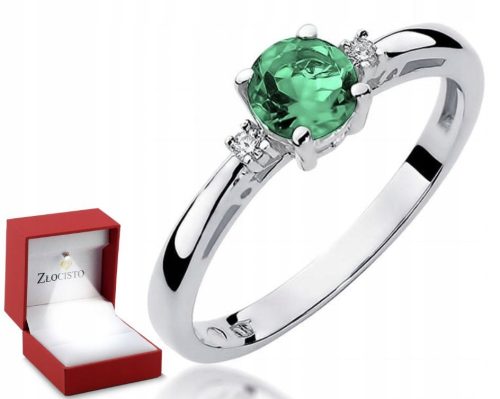  FEHÉR ARANY GYŰRŰ EMERALD GYÉMÁNT