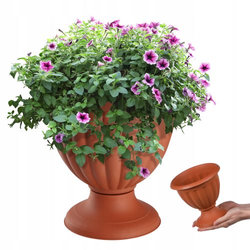  Kadax virágcserép 39,7 cm x 39,7 x 37,6 cm átmérő 39,7 cm műanyag narancssárga árnyalatok