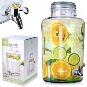   Élelmiszertartó - Nagy ITALOS ÜVEG, limonádé, üveg csappal, 8L