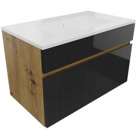  Stella 80 tölgy/ANTRACIT függesztett mosdószekrény