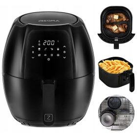   ZEEGMA ZE-KNAPPER GRAND BLACK 1800 W zsírmentes sütő 7,7 l