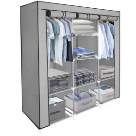    Timetrade gardrób NAGY SZEKRÉNY ANYAGA SZEKRÉNY XXL 130 x 175 x 45 cm szürke árnyalatok