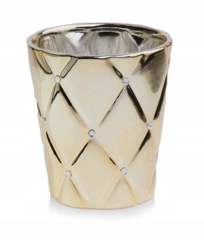  Polnix virágcserép 15 cm x 14 x 15 cm átmérő 14 cm kerámia sárga és arany árnyalatok