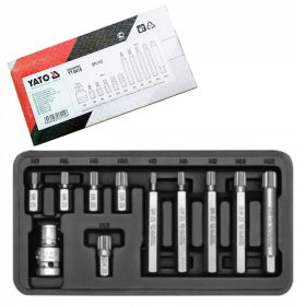  Szerszámkészletek - Yato csavarkulcsok SPLINE BITS KULCS KÉSZLET YT-0415 11 ELEM