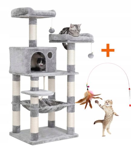 Pihenőhely, kaparóoszlop egy macskának - Drapak a macskaház fülkékhez, a Tree Tower xxl 146cm