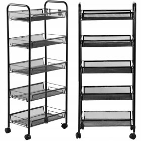   Fürdőszoba állvány kerekeken 3 kapacitású bambusz polcok