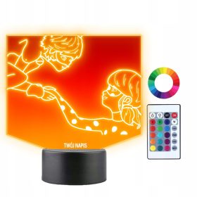   Gyermek éjszakai lámpa - LED -es éjjeli lámpa Miraculum Biedronka és fekete macska