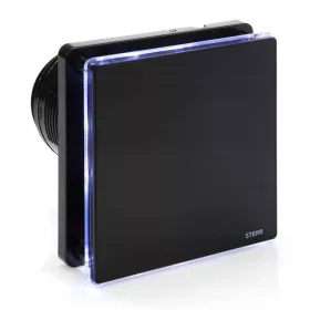   Fürdőszoba ventilátor - STERR - Fekete fürdőszobai ventilátor LED-del