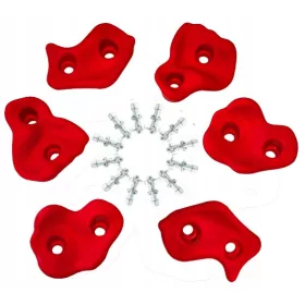 Hegymászó kövek Fogantyúk 6 PIROS + csavarok