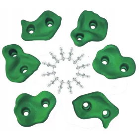 Hegymászó kövek Fogantyúk 6 ZÖLD + csavarok