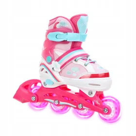    RAVEN Zoya Pink állítható görkorcsolya 27-30 LED kerekek