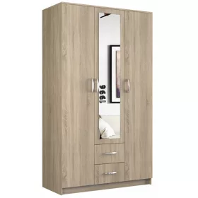    TopEshop delux gardrób 120 x 205 x 52 cm sonoma tölgy szekrény tükörrel
