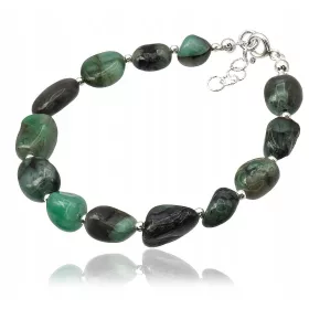  EGYEDI TERMÉSZETES EMERALD EZÜST KARKÖTŐ