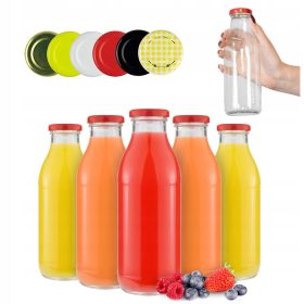    45x KUBUŚ 500 ml-es üveg palack gyümölcsléhez, 0,5 literes gyümölcslé
