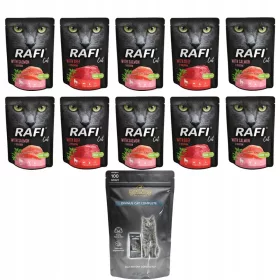   Konzerv macskáknak - Rafi macska tasak 10 x 300 g ízek keveréke + ingyenes