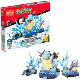    Mattel MEGA Pokemon Squirtle Evolution blokk készlet 379 db.