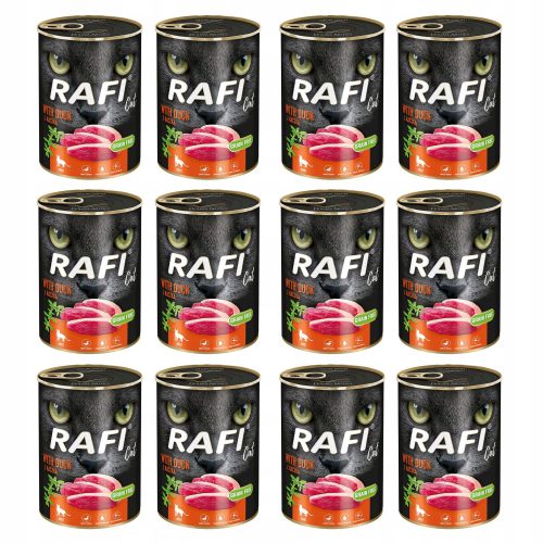 Konzerv macskáknak - RAFI NEDVES MACSKAELETEL KACSA, 12X 400G-OS KONZER