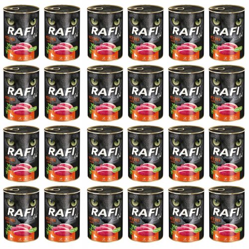 Konzerv macskáknak - Rafi nedves étel a macskás kacsa számára 24x 400 g