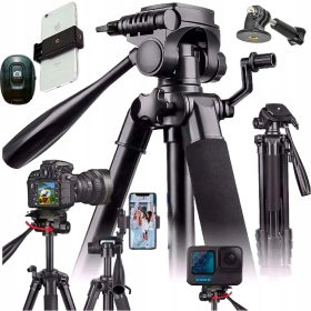    Állvány Gearpro TRIPOD 4IN1 TÁVVEZÉSI ÁLLVÁNY TELEFONTARTÓ 168CM 168 cm fekete
