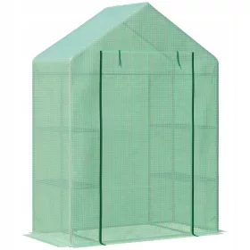  Fólia alagút - Fólia üvegház virágokkal polcokkal 141L x 72w x