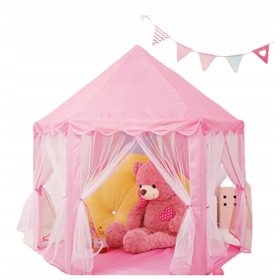   Gyermek sátor - Sátor gyermekeknek otthoni és kerti rózsaszín palota számára