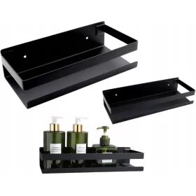   Fürdőszoba polc - Kosár Fürdőszoba Polc Fekete függő acél padláson