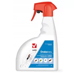    Folyadék csótányok, kullancsok, szúnyogok, lepkék, hangyák, legyek, darazsak, pókok, bolhák, poloskák, ezüsthal ellen Draker RTU 1 kg 1000 ml