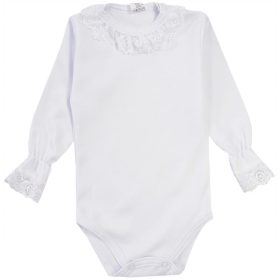 Gyermek elegáns pamut body - csipkével, 68 