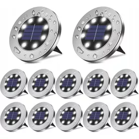   Földbe szúrható lámpa - Kerti napenergia kerti lámpák izzó x12 lemez