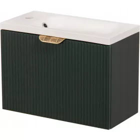  FRESCO zöld fürdőszoba szekrény + mosdó 50