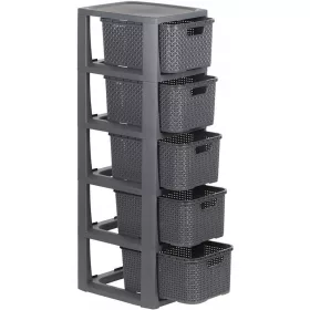   Branq fürdőszoba állvány - 5x kosár - rattan fiókos mellkas