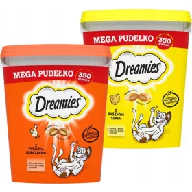   Macskaeledel, finomság macskáknak - DREAMIES MEGA BOX CSIRKE ÉS SAJT ÍZETEK 2x350g