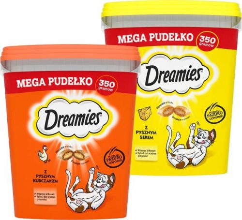 Macskaeledel, finomság macskáknak - DREAMIES MEGA BOX CSIRKE ÉS SAJT ÍZETEK 2x350g