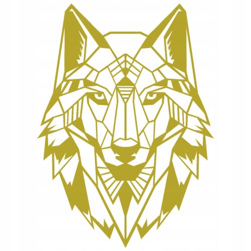Falfestészet - Fali dekoráció 3D arany színű WOLF A342 110cm