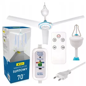   Fürdőszoba ventilátor - MENNYEZETI VENTILÁTOR MENNYEZETI VENTILÁTOR 70CM + TÁVIRÁNYÍTÓ