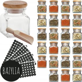   Élelmiszertartó - Fűszeres üvegek 120 ml-es gombóc 300 matrica