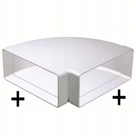   Légcsatorna - Art. 950 - 90 fokos vízszintes könyök, 220x90mm