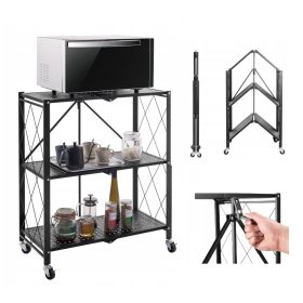 Összecsukható raktár állvány FS003 kerekek 3 polc