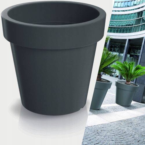  Virágcserép DTU24 59 cm x 59 x 59 cm átmérő 59 cm műanyag fekete