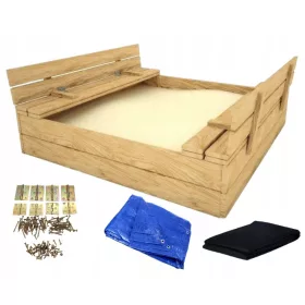 Homokozó - A fa homokozó 120 cm -es padokkal bezárt